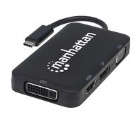 Manhattan USB-C Dock/Hub, Ports (x4): DisplayPort, DVI-I, HDMI or VGA, Note: Onl