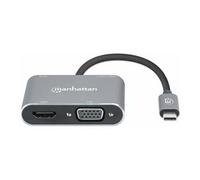 Manhattan Station daccueil USB-C® USB-C to HDMI & VGA 4-in-1 Docking-Konverter Convient pour les marques: universel alimentation USB-C®