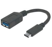 MANHATTAN USB-C Kabel C-Stecker - A-Buchse 12cm USB 3.1 Gen1