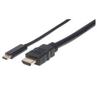 Manhattan USB-C to HDMI Cable, 4K@60Hz, 2m, Black, Male to Male, Three Year Warr