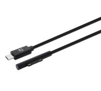 Manhattan USB-C to Surface Connect Cable, 1.8m, Male to Male. 15V/3A, Black, Pol