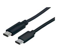 Manhattan USB-C to USB-C Cable, 1m, Male to Male, 480 Mbps (USB 2.0), 3A (fast charging), Hi-Speed USB, Black, Lifetime Warranty, Polybag - Câble USB - USB-C (M) pour USB-C (M) - USB 2.0 - 3 A - 1 m -