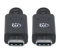 Manhattan Câble USB USB 3.2 Gen1 USB-C® mâle, USB-C® mâle 1.00 m noir connecteur utilisable des deux cotés 355223