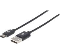 MANHATTAN USB Kabel 2.0 C -> A St/St 1.00m schwarz