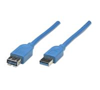MANHATTAN USB Kabel A -> A St/Bu 2.00m blau Verl.