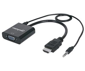 Manhattan VGA vers HDMI Convertisseur HDMI Auf VGA Konverter mit Audio Noir