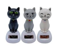 manhegari 3X Chat Animal Dansant Solaire, Chat Danseur Solaire Voiture, Décorations De Tableau De Bord De Jouet De Chat De Dessin Animé Solaire, Figurine Solaire Voiture