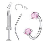 manhegari Anneau de Nez | Bijoux de Lèvre et d'Oreille Accessoires de Mode - Set Bijoux Argent Anneaux Piercings de Nez,pour lèvre oreille hélix septum usage voyage fête rendez-vous mariage bal