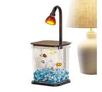 manhegari Aquarium pour Combattant | Aquarium avec Éclairage pour Poisson Betta | Décorations Silencieuses Claires pour Bureau Domicile Table Extérieur Crevettes Crabes