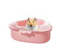manhegari Bac À Sable pour Hamster - Toilette pour Hamster Grande avec Dessus Transparent,Litière pour Petit Animal Toilette Toilettage Cachette Dodo Lemming Gerbille Jeu Exploration