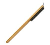 manhegari Brosse à four à pizza avec long manche et grattoir - Brosse en métal pour four à pizza - Brosse de nettoyage pour pierre à pizza - Brosse de nettoyage alimentaire pour four extérieur et four