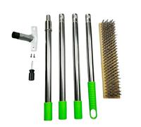 manhegari Brosse métallique de nettoyage | Balai à manche long en acier inoxydable,Brosse de nettoyage de terrasse et de récurage de sol - Nettoyant pour taches tenaces