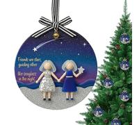 manhegari Décorations pour Amis - Pendentif Arbre De Noël en Acrylique 2D pour Décoration Maison | Décor d'arbre Acrylique Pendentif Amitié | pour Extérieur Rebords de Fenêtre Jardin Réunions