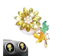 manhegari Diffuseur de l'adhérence à l'air de voiture, Clip de désraquage d'air de voiture,Bling Sunflower Vehicle Air Outlet Aromatherapy Clip - Décor d'ornement de parfum de ventilation automobile,