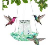 manhegari Distributeur de nourriture pour colibri - En verre solaire - Avec lampe solaire - Décoration solaire pour jardin, pelouse et extérieur - Avec énergie solaire