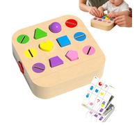 manhegari Jouet informatique de formes - Jouet éducatif en bois - Jeux de correspondance sensorielle des couleurs, pour activités d'apprentissage préscolaire fille garçon et anniversaire