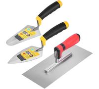 manhegari Masonry Tools | Set de 3 Truelles à Béton avec Manche à Prise Douce | Matériel de Finition Plate,pour la Réparation du Plâtre, Le Remplissage de Mortier, la Pose, Le Revêtement, Le Stuc
