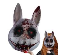 manhegari Masque effrayant lapin | Masque visage Halloween - Accessoire pour théâtre, masques, spectacle, festival, célébration, réunion de famille