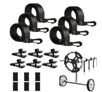 manhegari Sangle Enrouleur Bache Piscine Lot De 6 Sangles De Protection pour Bâche De Piscine Enrouleur De Bâche avec Bandes De Fixation Et Pinces Bâches Accessoires pour Piscines