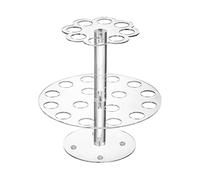 manhegari Support pour cônes de glace en acrylique - 24 trous - Transparent - Avec 2 niveaux - Pour fête d'anniversaire, mariage, magasin de gâteaux, buffet
