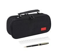 manhegari Trousse à crayons High School - Organisateur à compartiments multiples - Grande trousse - Organiseur pour lieu de travail, école, bureau, bricolage, studio, voyage, dortoir, maquillage, Noir