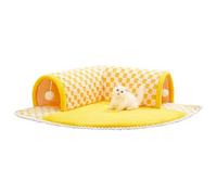 manhegari Tunnel pour Chat avec Niche Intégrée,Jouets D'Aire De Jeu En Peluche Détachable Pour Animaux De Compagnie Avec Anti-Dérapant | Tanière Jeu de Cache-Couche pour Chat | Pour Chaton Chiot Lapin