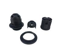 MANHONG Base de bulbe Blanc Noir 250V 4A E27 de base en plastique pleine vis lampe Holder Pendentif Anneau Abat for E27
