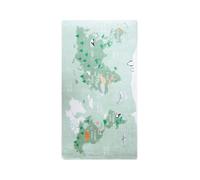 Mani Textile Tapis Carte du Monde Vert 100x150cm