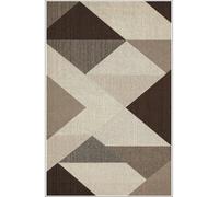 Tapis - MIRAN - Marron - 80x150 cm - Antidérapant - Lavable en machine - Moderne