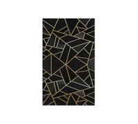 Tapis - Moderne - Noir / Jaune Doré - 50x80cm - Antidérapant - Lavable en machine