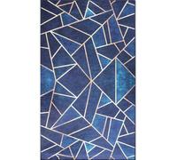 Mani Textile - Tapis Grafic Bleu Doré Dimensions - 120x180