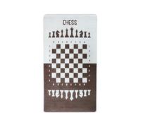 Mani Textile Tapis Echec Marron 80x150cm