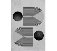 Mani Textile Tapis Seventies Noir Gris 160x230cm