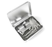 MANICAF Lot de 2 cylindres de serrure 25/25, cylindre profilé, serrure à cylindre européen, cylindre de serrure 50 mm avec 10 clés en laiton