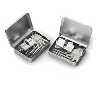 MANICAF Lot de 4 cylindres de serrure profilés 30/30 - Cylindre double profilé avec 12 clés - Cylindre européen en laiton satiné - Finition zinc satiné - Trous transversales