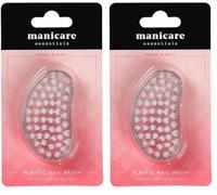 Manicare Brosse à ongles en plastique hygiénique, poils solides et fermes pour nettoyer la saleté et la graisse sous les ongles des mains et des pieds (Lot de 2)