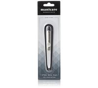 Manicare Lime à ongles en acier inoxydable robuste double face pour ongles des doigts et des orteils, repousse-cuticules, pour salon professionnel, maison ou voyage, avec pochette de rangement