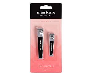 Manicare Lot de 2 coupe-ongles petit et moyen en acier inoxydable pour une coupe précise des ongles des pieds et des mains, lames professionnelles, parfaits pour la maison ou le salon