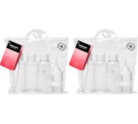 Manicare Lot de flacons de voyage étanches et rechargeables pour liquides, gels et crèmes, shampooings et gels douche, avec sac transparent à fermeture éclair, pour vacances et voyages d'affaires