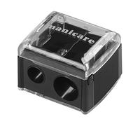 Manicare Taille-crayon double cosmétique pour les grandes et petites lèvres, les yeux et les sourcils, eyeliner, crayon à lèvres, attrape les copeaux, outil de maquillage cosmétique, duo, facile à nettoyer, élimine le désordre