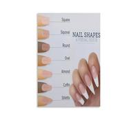 Manicure and Nail Design Chart Educational Poster for Nail Artists Canvas Wall Art for Studio Decor(Unframed,16x24inch(40x60cm))