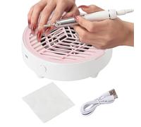 Manicure Dust Vacuum - Low Noise Nail Powder Collector Machine | Desktop Nails Art Suction Device with Filter Pad System, Beauty Equipment for Home Salon Nail Filing Manicure Setup