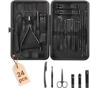 Manicure Kit,24 Pcs Nail Cutter Kit,Professional Carbon Steel Pedicure Kit Includes Pedicure Set,Manicure Set,Facial Care,Eyebrow Shaping With Exquisite Travel Case