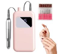Manicure Nail Drill, Portable Electric Nail File For Acrylic Gel Natural Nails, Compact Lightweight ABS Build With Speed Control, Quiet Smooth, Perfect Home Salon Travel Women