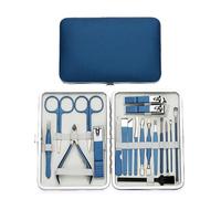 manicure pédicure kit, Kit de manucure 18 pièces en acier inoxydable avec limes et poignées à code couleur