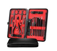 manicure pédicure kit, Kit de manucure 18 pièces en acier inoxydable avec limes et poignées à code couleur