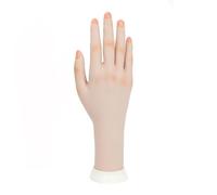Manicure Practice Hands & Fingers Nail Hand Practice Model Flexible Movable Soft Plastic Hand for Fake Nail Art Starter Training（Right Hand） (Dark skin color)
