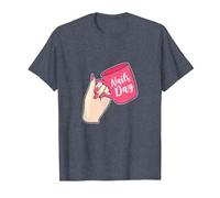 Manicuriste de la journée des Ongles T-Shirt, Homme, Bleu Chiné, S