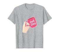 Manicuriste de la journée des Ongles T-Shirt, Homme, Gris Chiné, XL