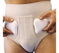 MANIFATTURA BERNINA Derby 65134P (taille 7) - Bandage herniaire homme Slip hernie inguinale en Tissu Mono-extensif renforcée avec 2 pelotes compressives amovibles